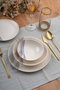 Hermia GBSRD24KY4R3095 Vajilla de Porcelana 24 Piezas Apta Microondas y Lavavajillas para Experiencia Gastronómica Elegante y Funcional
